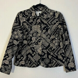Coldwater Creek | Silk & Cotton paisley floral blazer jacket Women’s size PM M